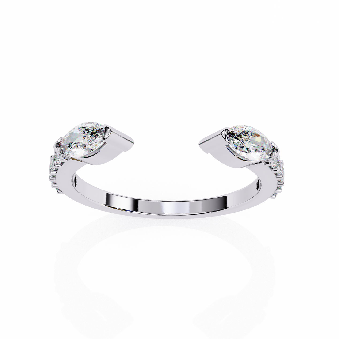 Open Twin Marquise Diamond Ring