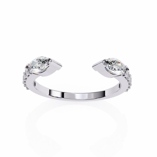 Open Twin Marquise Diamond Ring