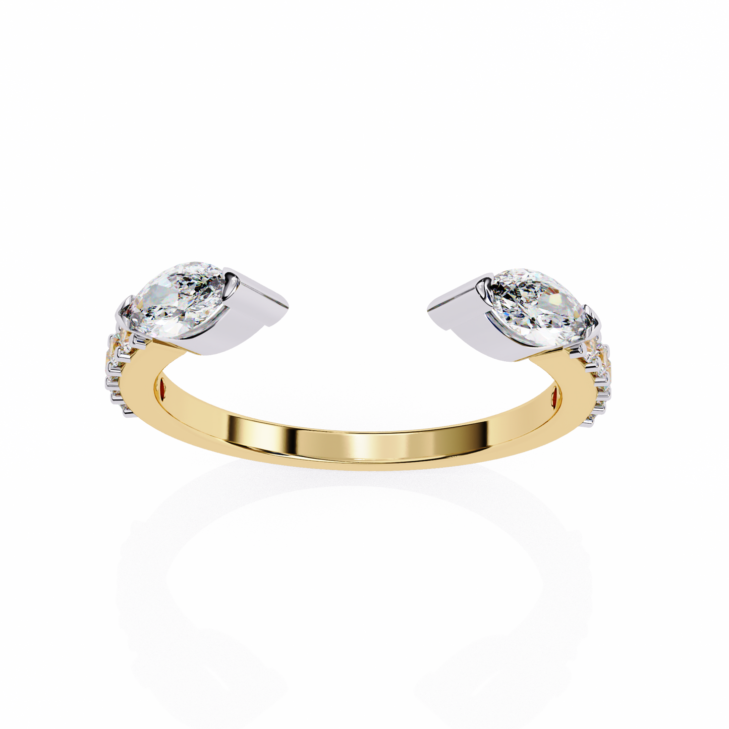 Open Twin Marquise Diamond Ring