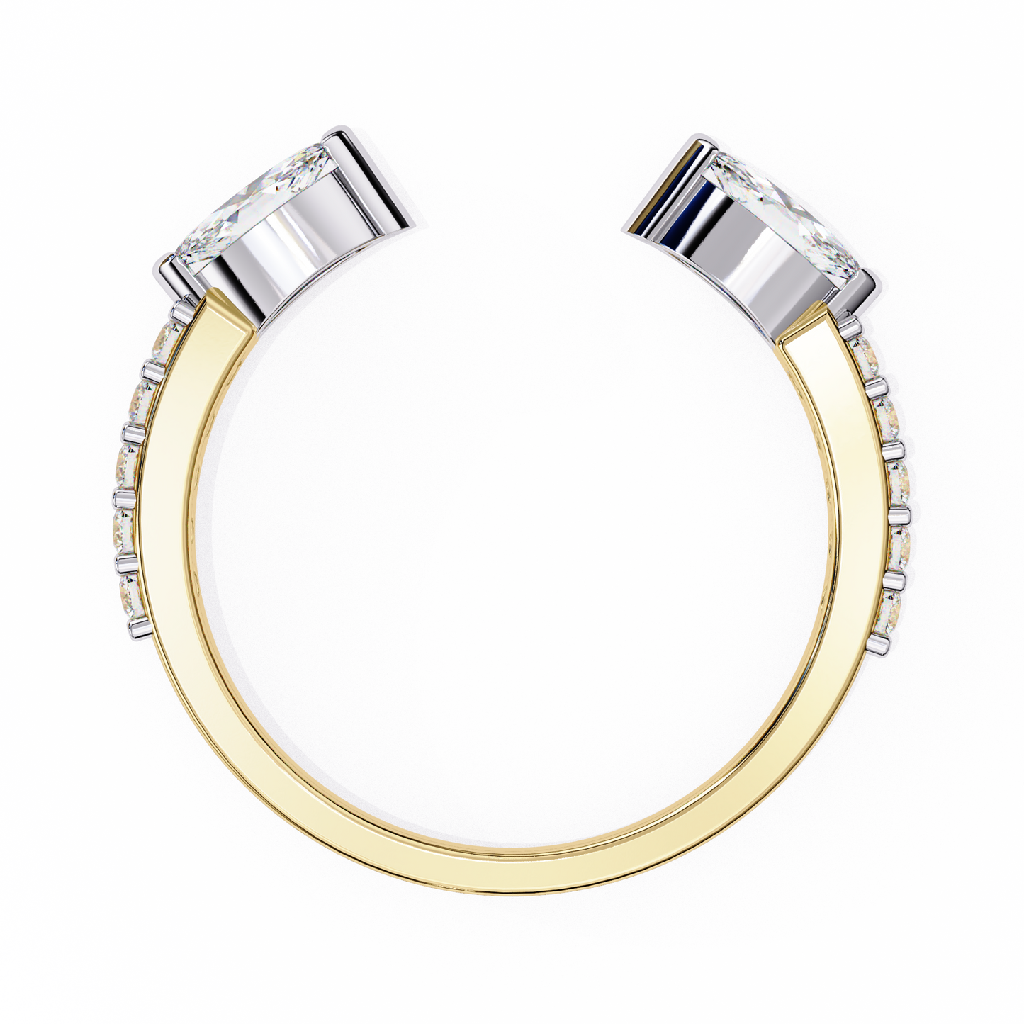 Open Twin Marquise Diamond Ring