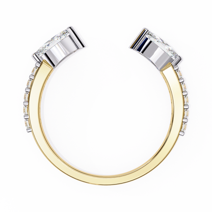 Open Twin Marquise Diamond Ring