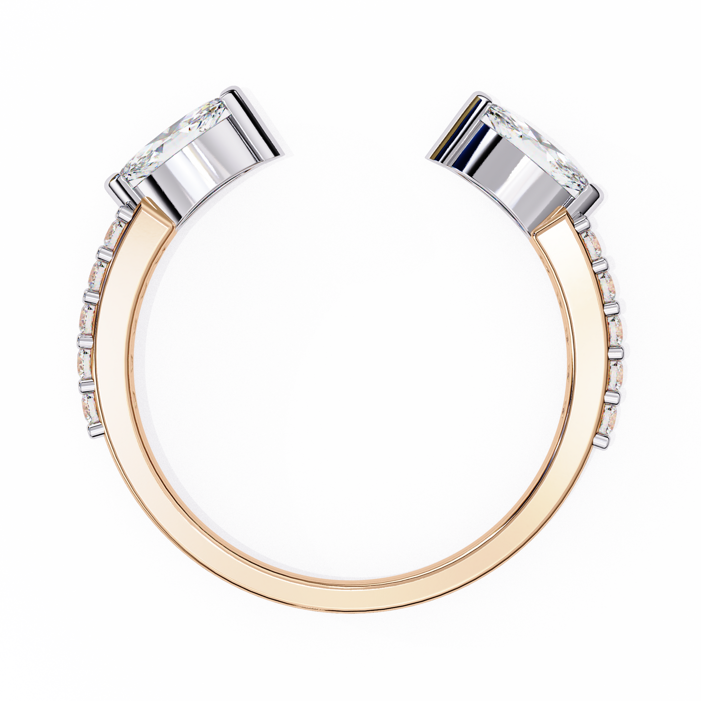 Open Twin Marquise Diamond Ring