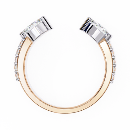 Open Twin Marquise Diamond Ring