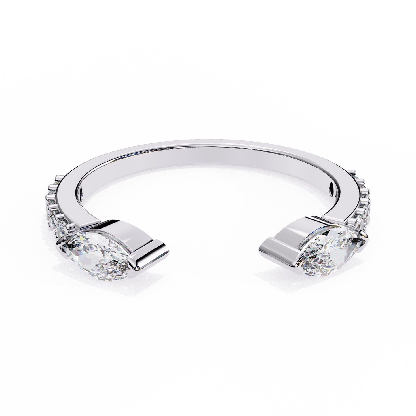 Open Twin Marquise Diamond Ring
