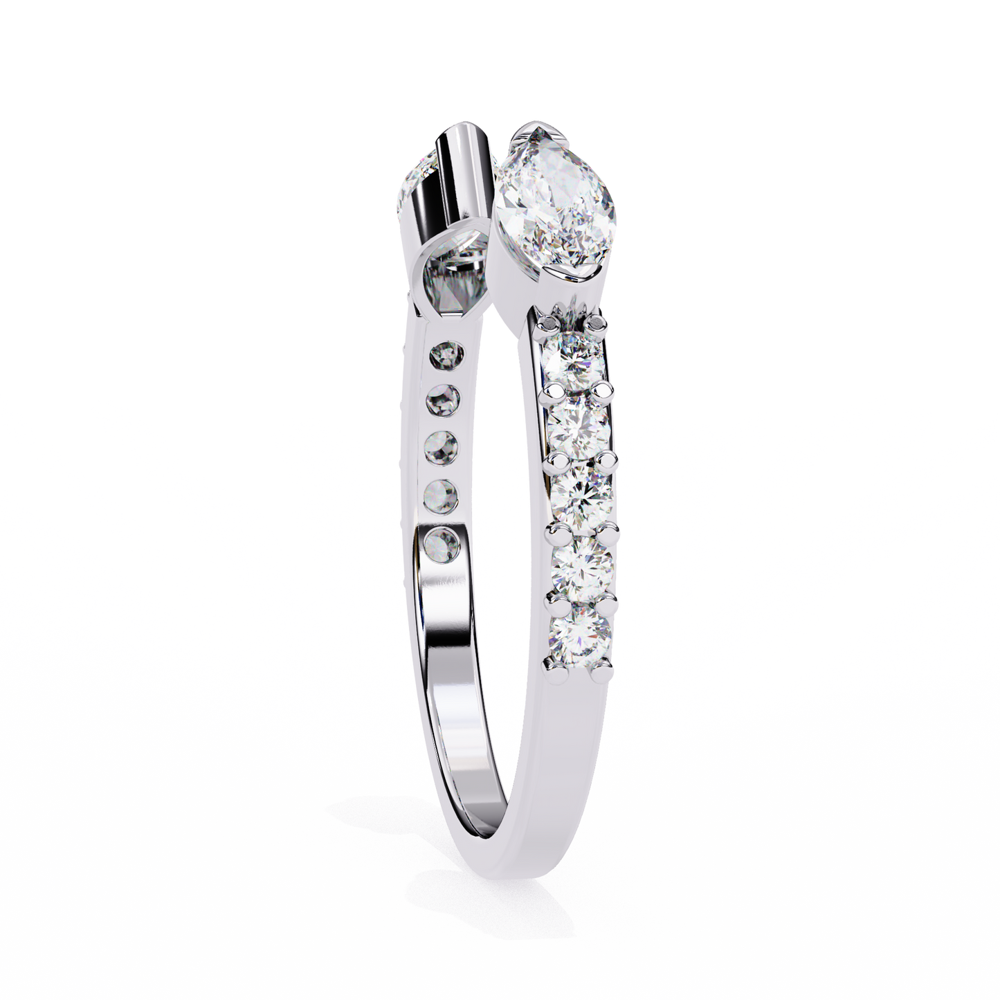 Open Twin Marquise Diamond Ring