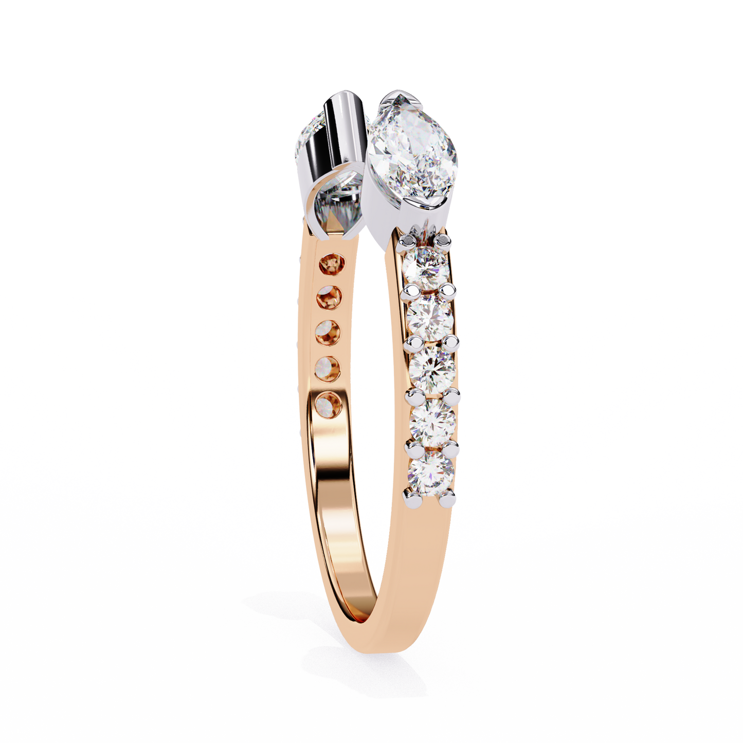 Open Twin Marquise Diamond Ring