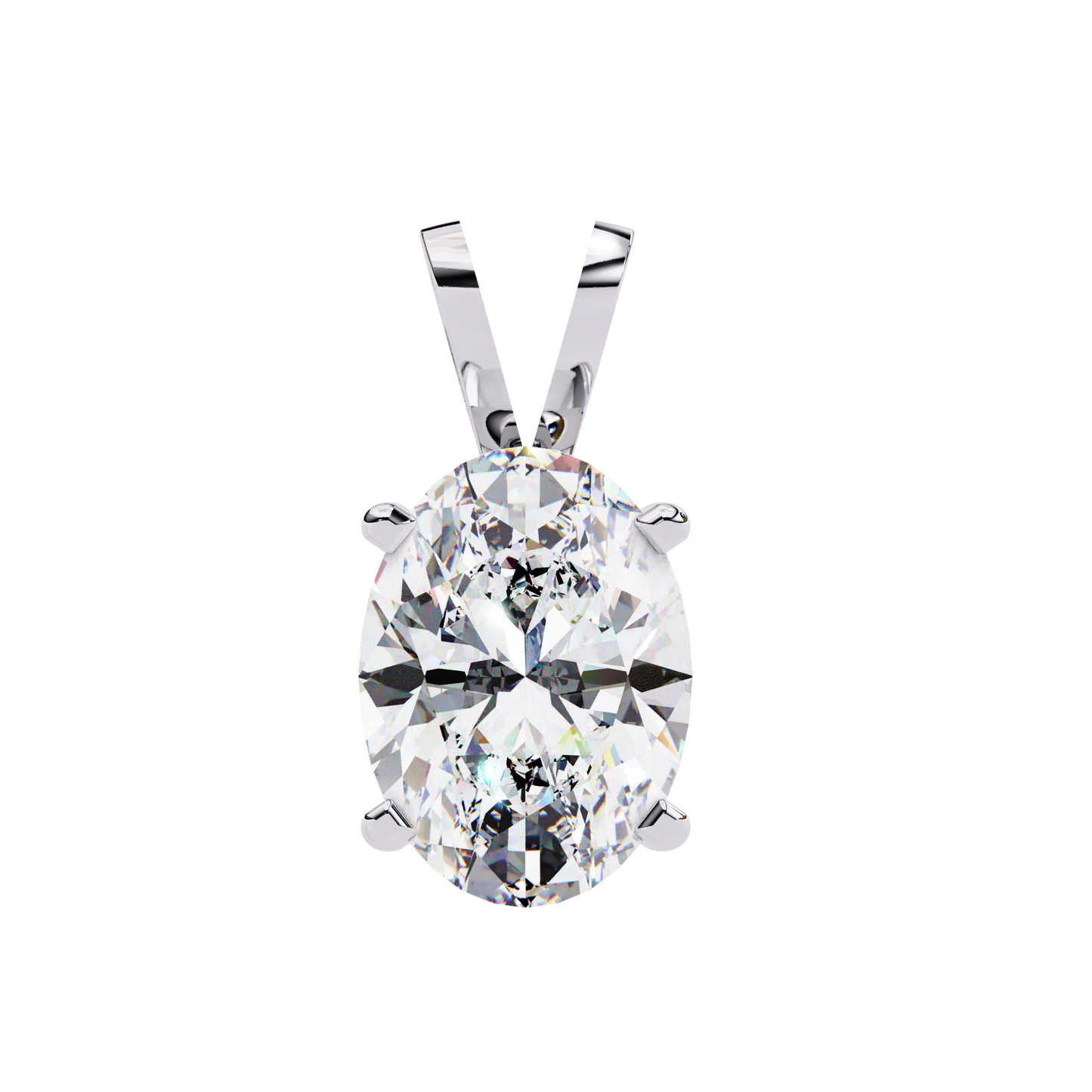Oval Solitaire Diamond Pendant