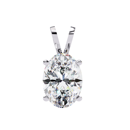 Oval Solitaire Diamond Pendant