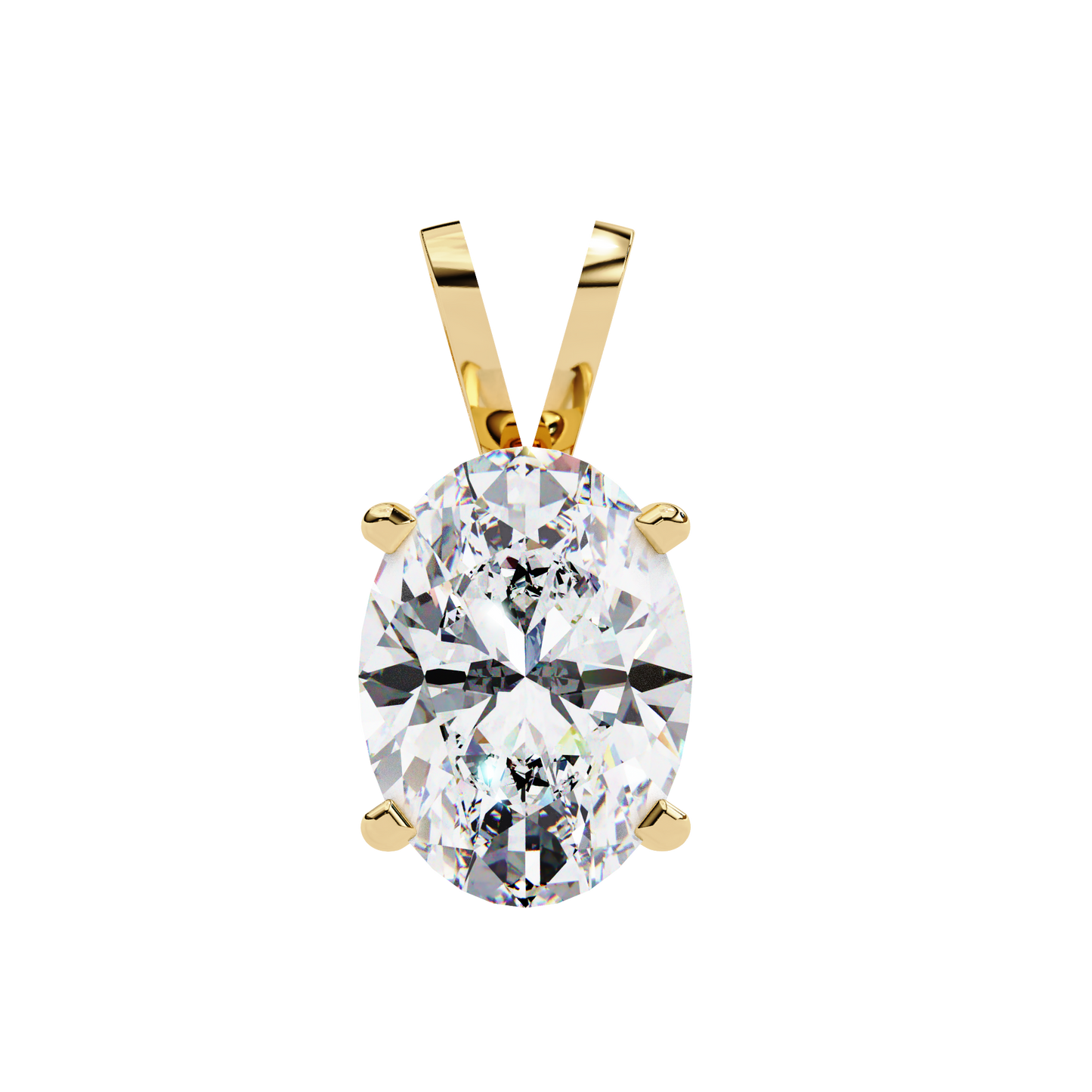 Oval Solitaire Diamond Pendant