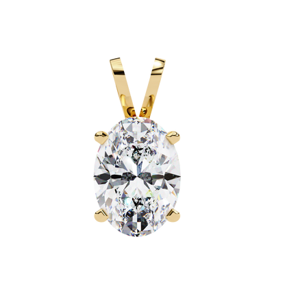 Oval Solitaire Diamond Pendant