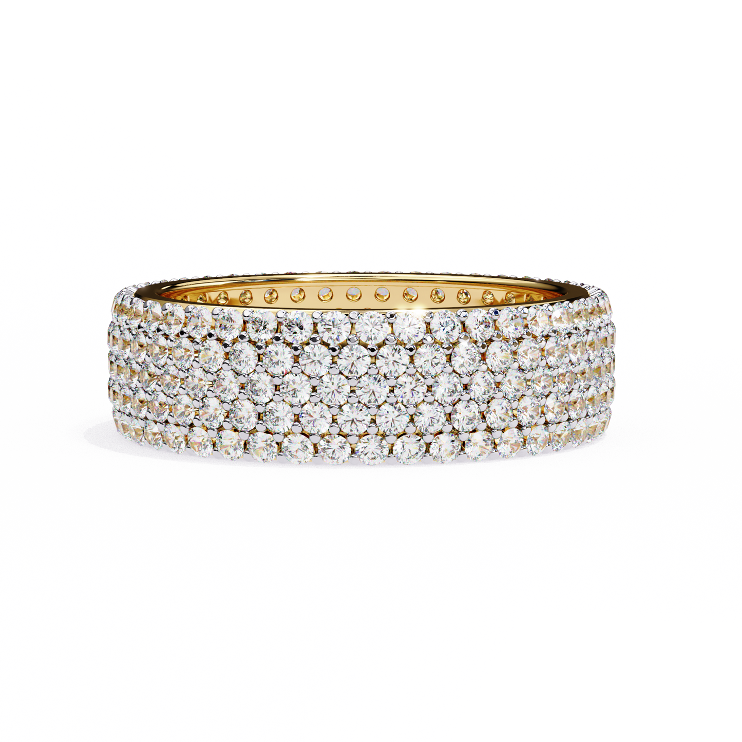 Multi-Row Pavé Diamond Eternity Band Ring