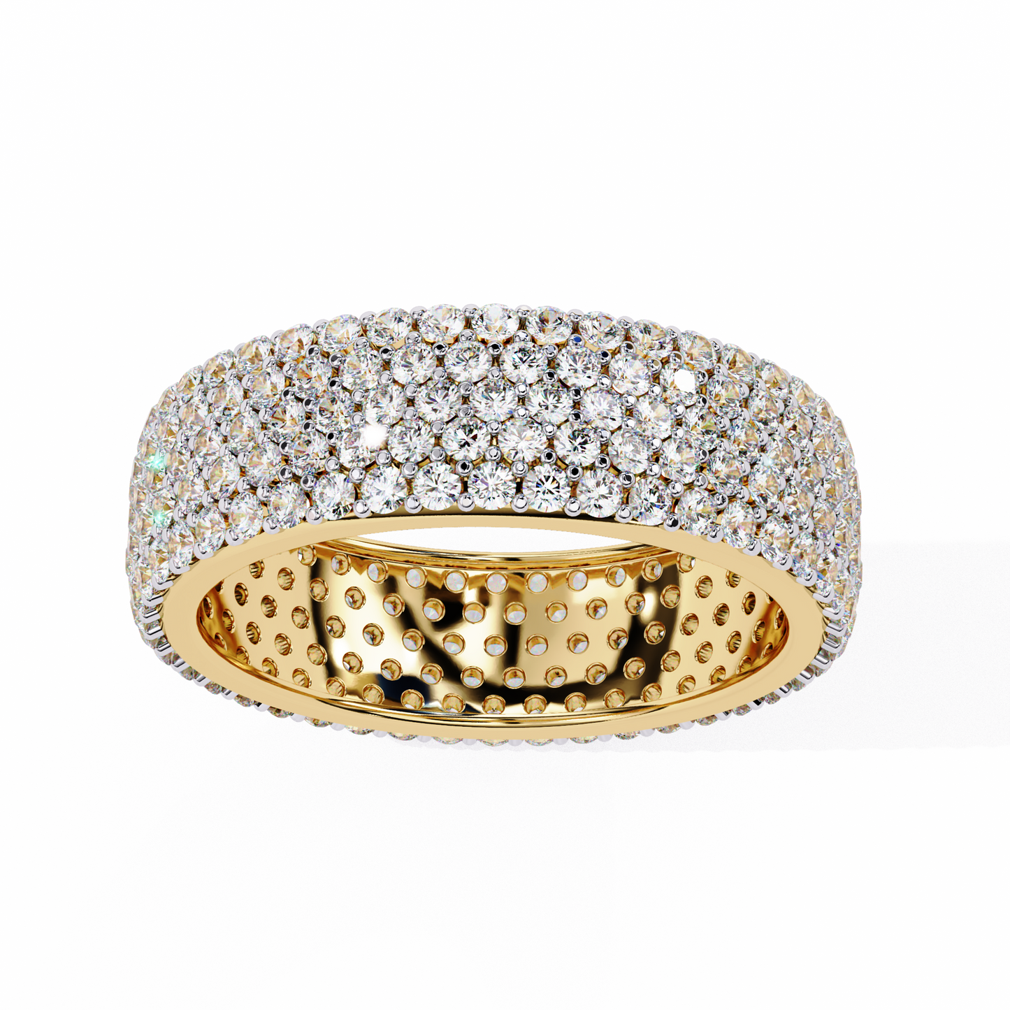 Multi-Row Pavé Diamond Eternity Band Ring
