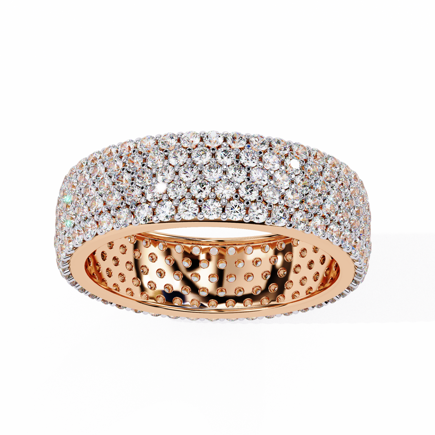 Multi-Row Pavé Diamond Eternity Band Ring