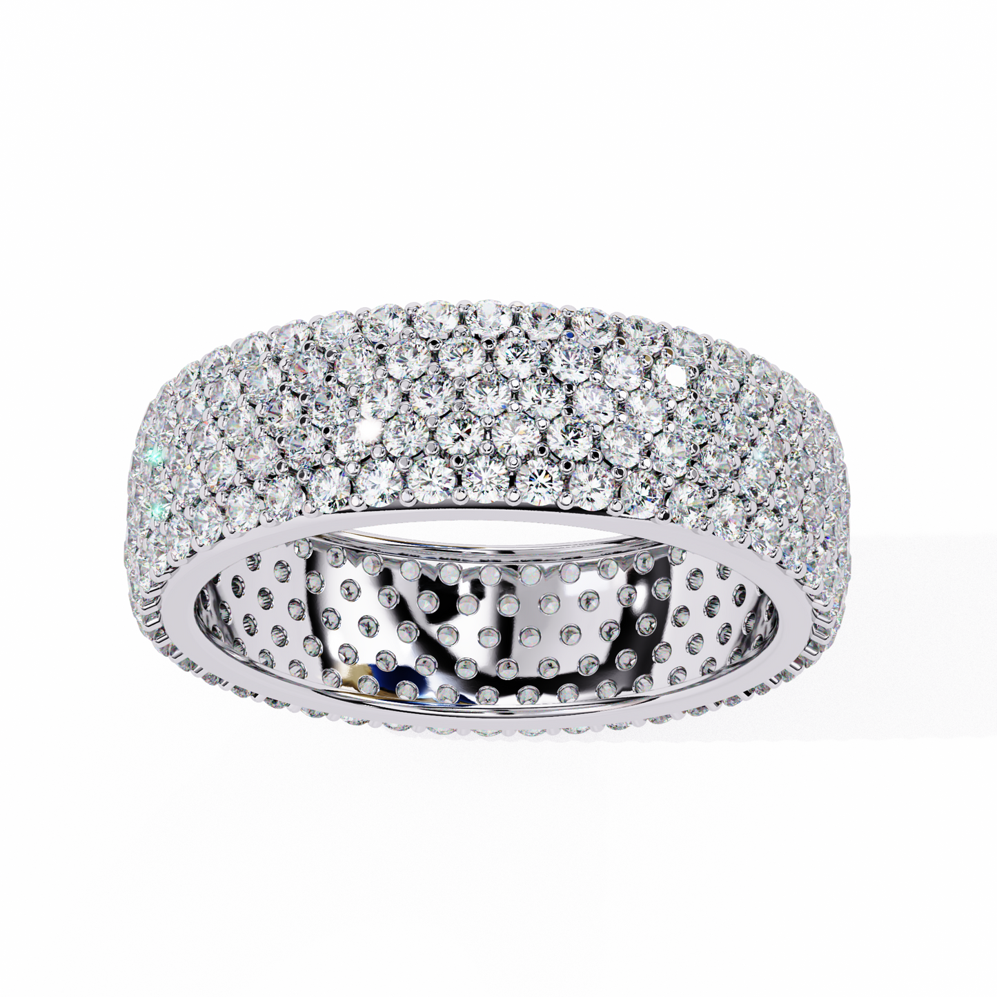 Multi-Row Pavé Diamond Eternity Band Ring