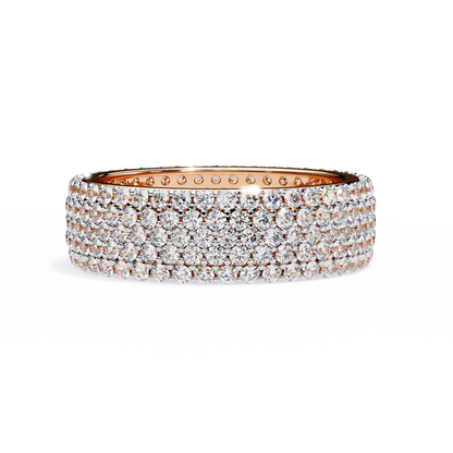Multi-Row Pavé Diamond Eternity Band Ring