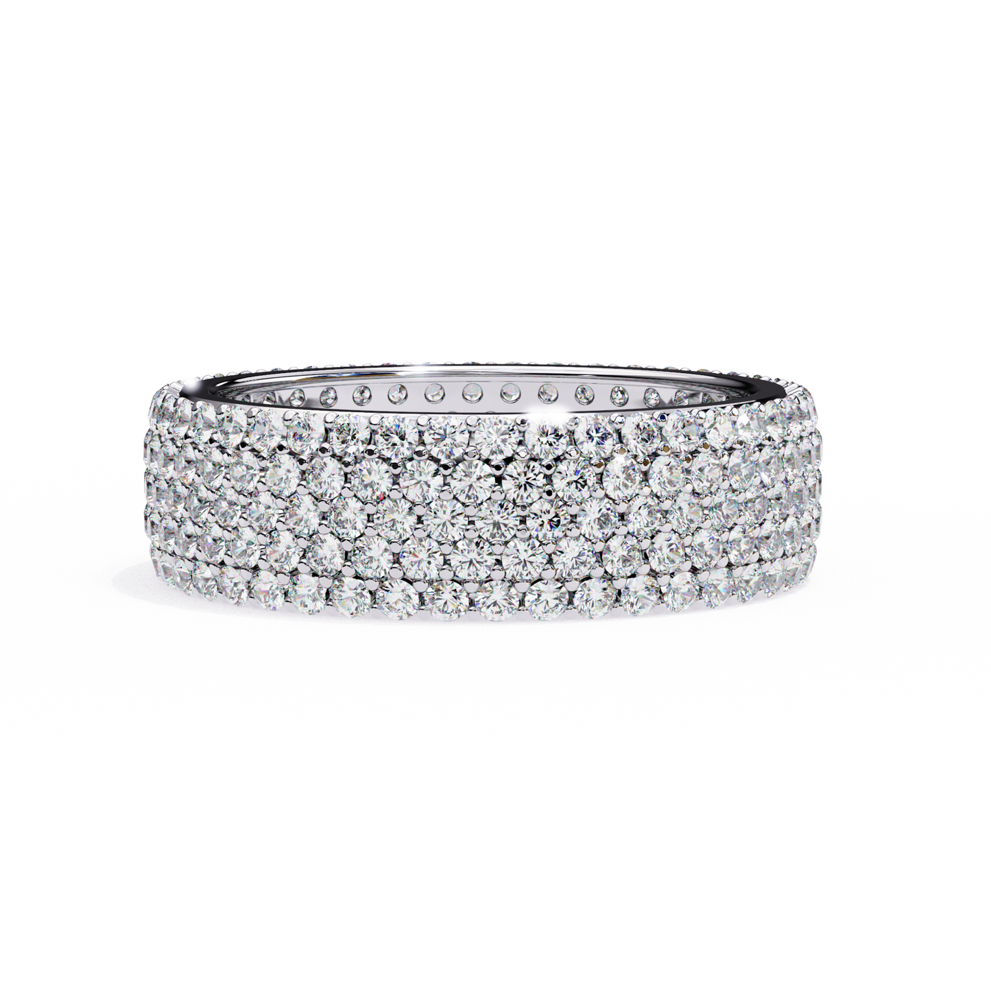 Multi-Row Pavé Diamond Eternity Band Ring