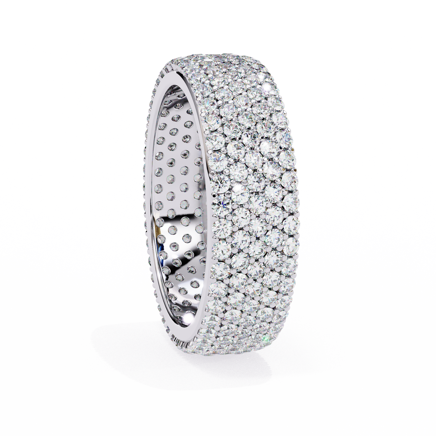 Multi-Row Pavé Diamond Eternity Band Ring