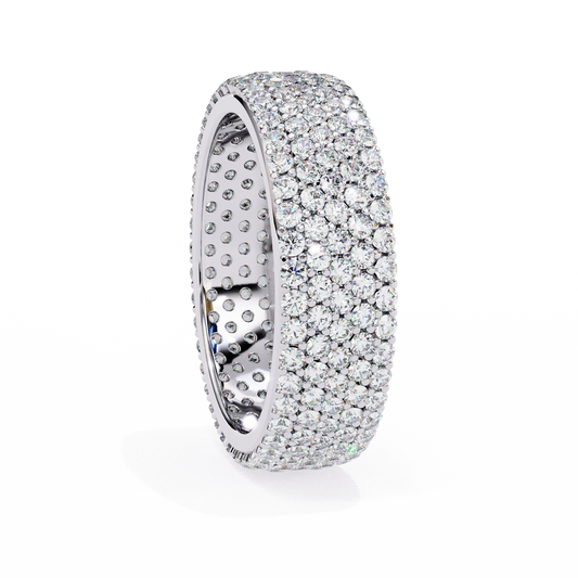 Multi-Row Pavé Diamond Eternity Band Ring