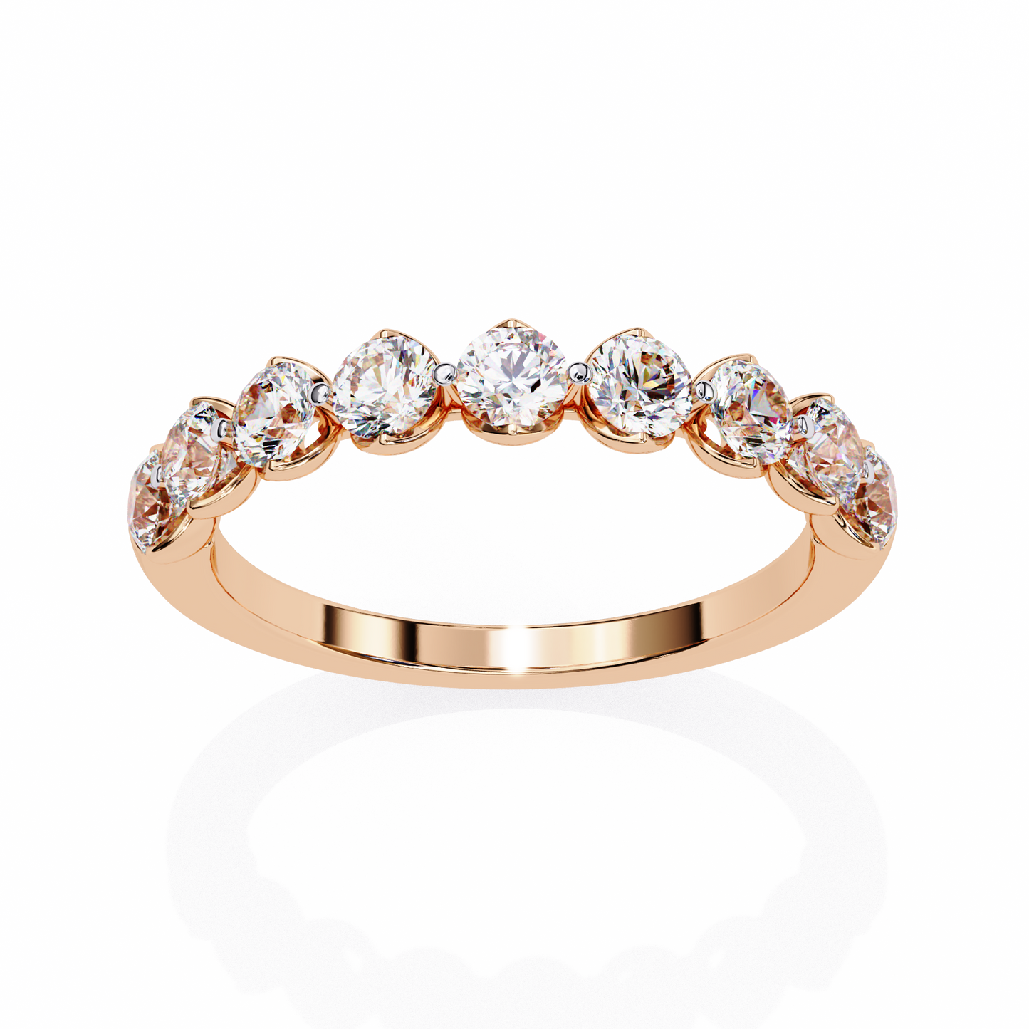 Half Eternity Round Diamond Band Ring
