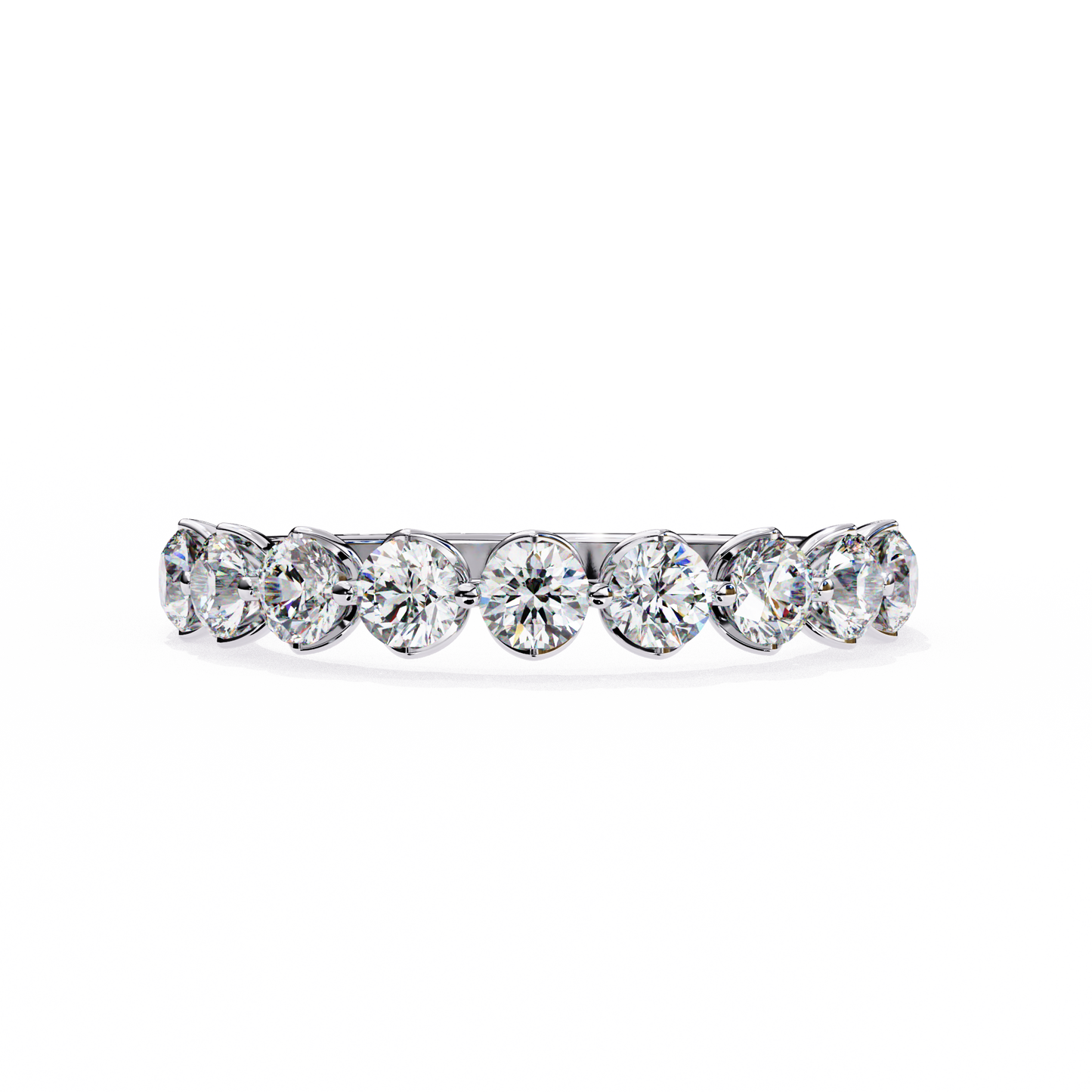 Half Eternity Round Diamond Band Ring