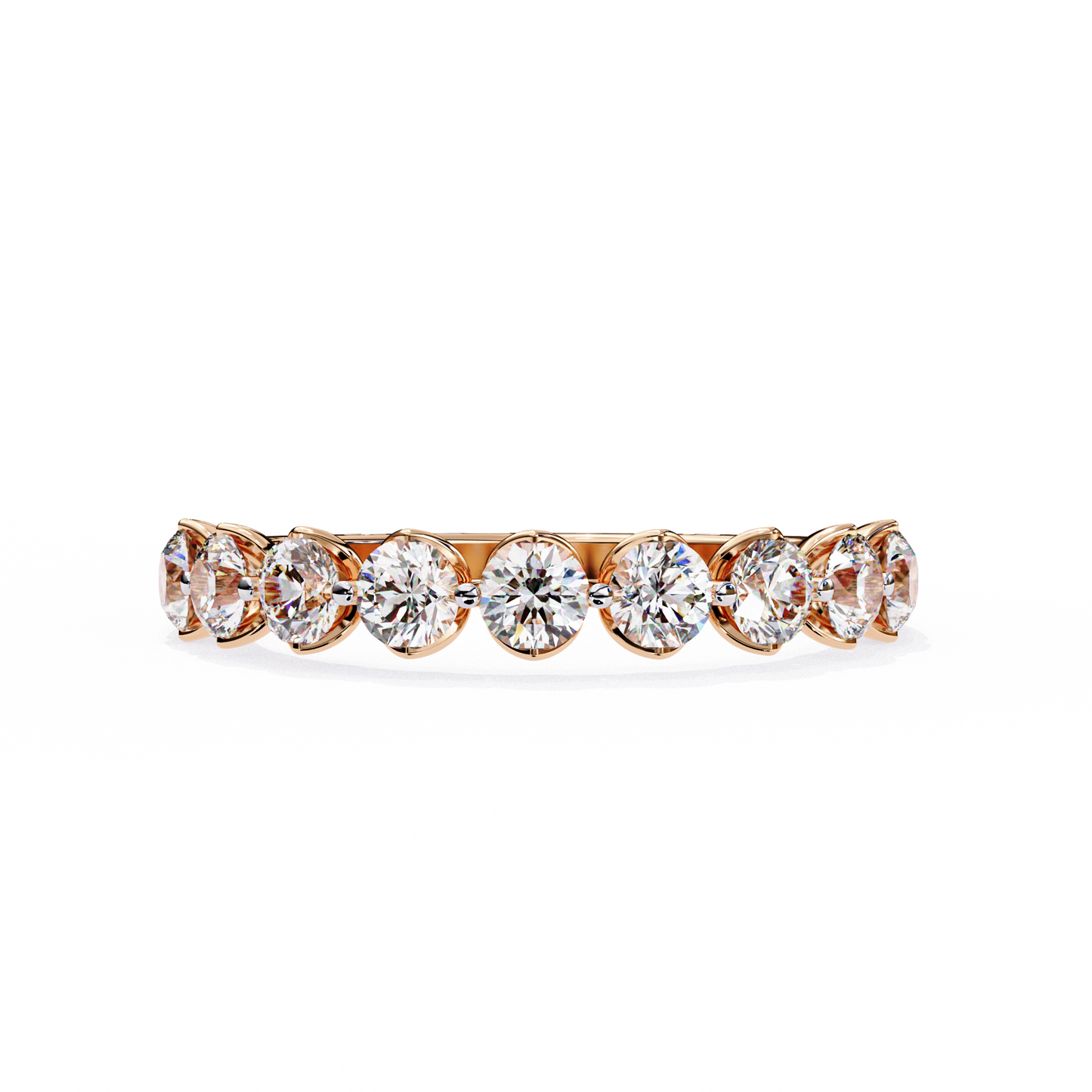 Half Eternity Round Diamond Band Ring