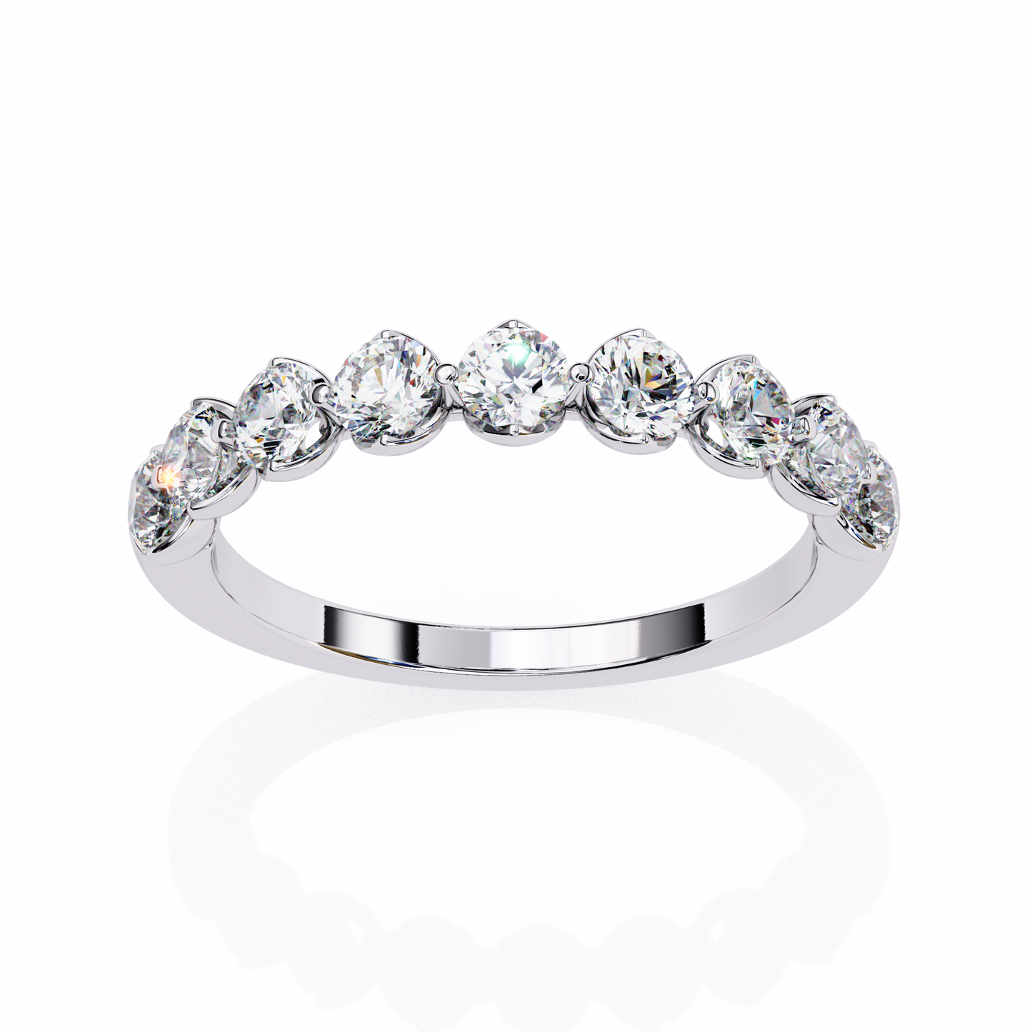 Half Eternity Round Diamond Band Ring