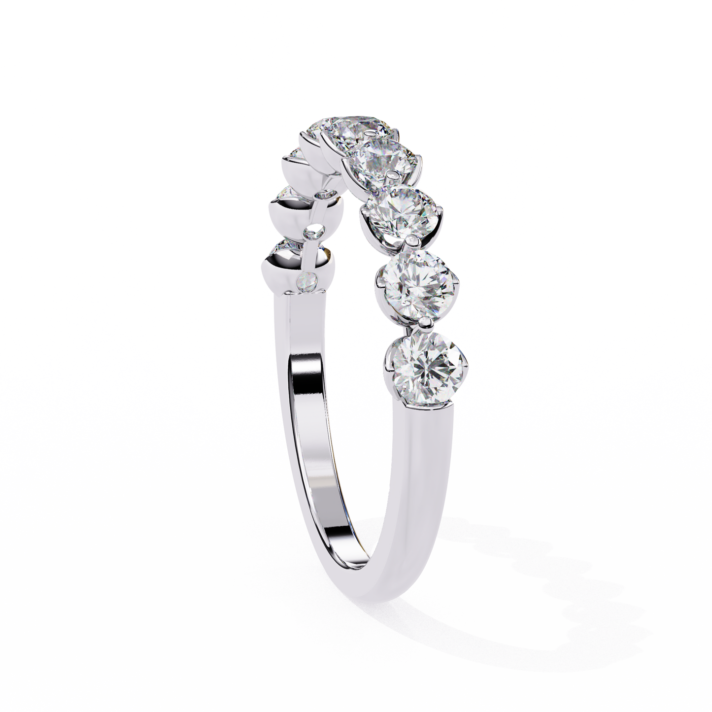 Half Eternity Round Diamond Band Ring