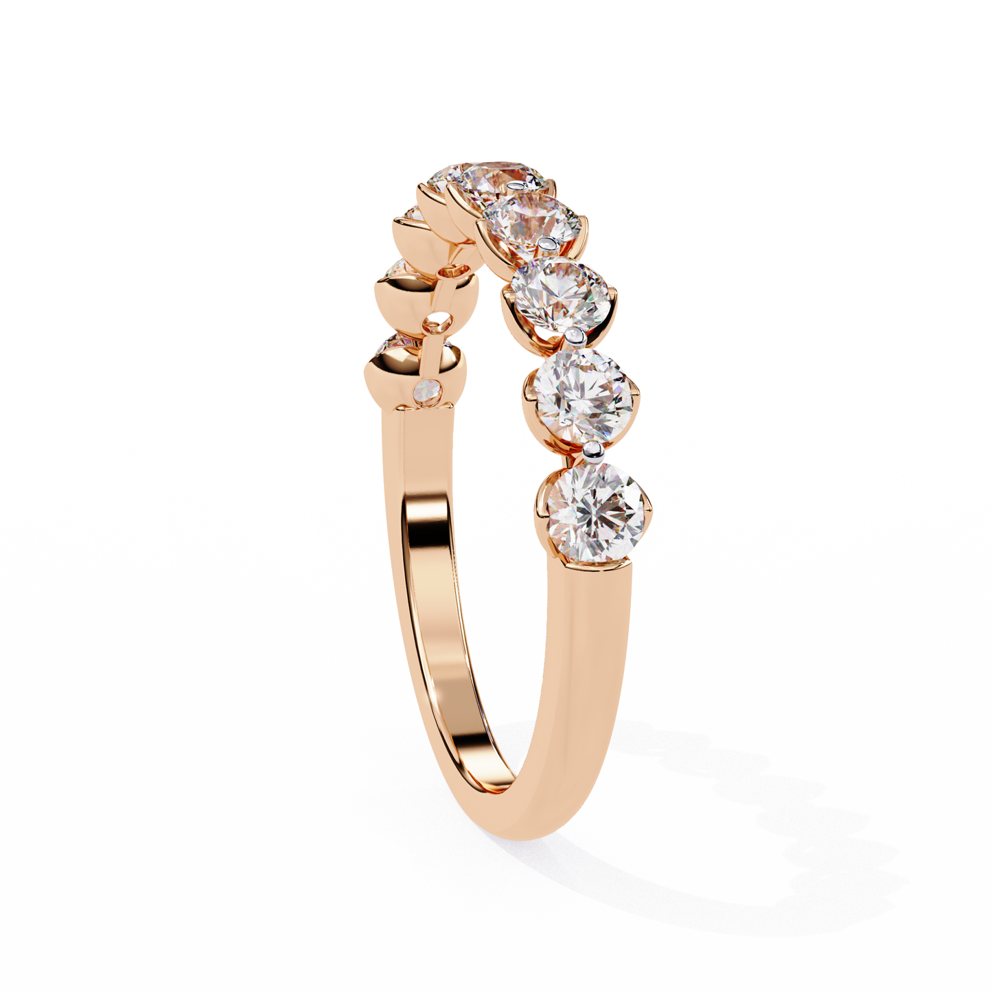 Half Eternity Round Diamond Band Ring