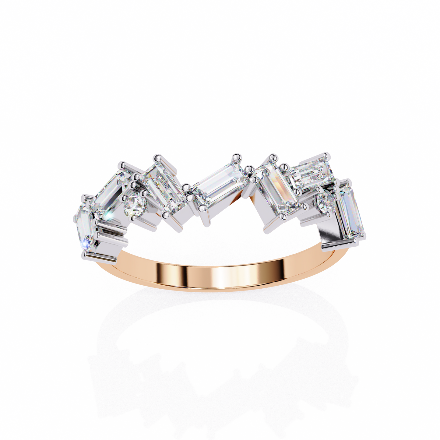 Zigzag Baguette Diamond Statement Ring