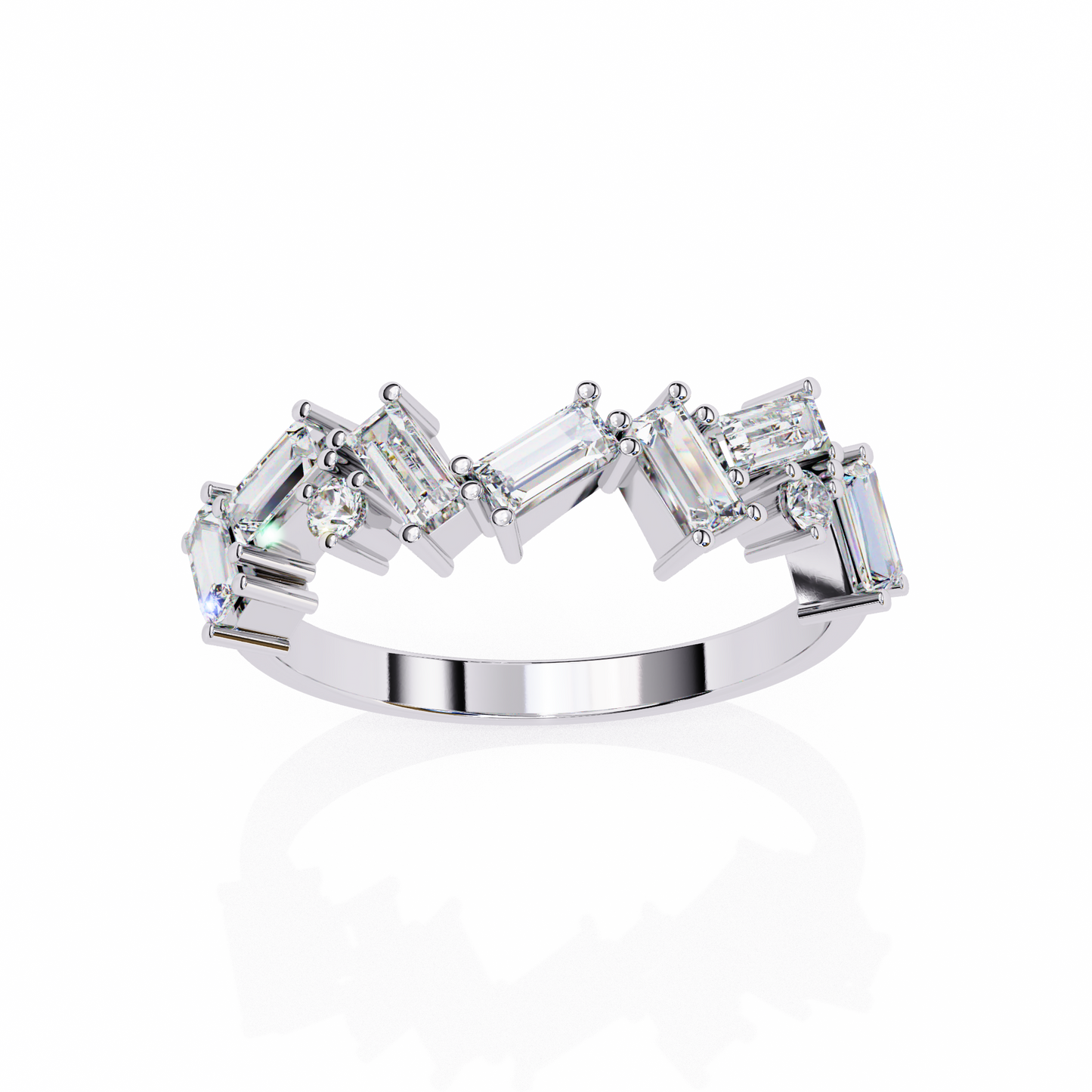 Zigzag Baguette Diamond Statement Ring