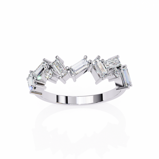 Zigzag Baguette Diamond Statement Ring