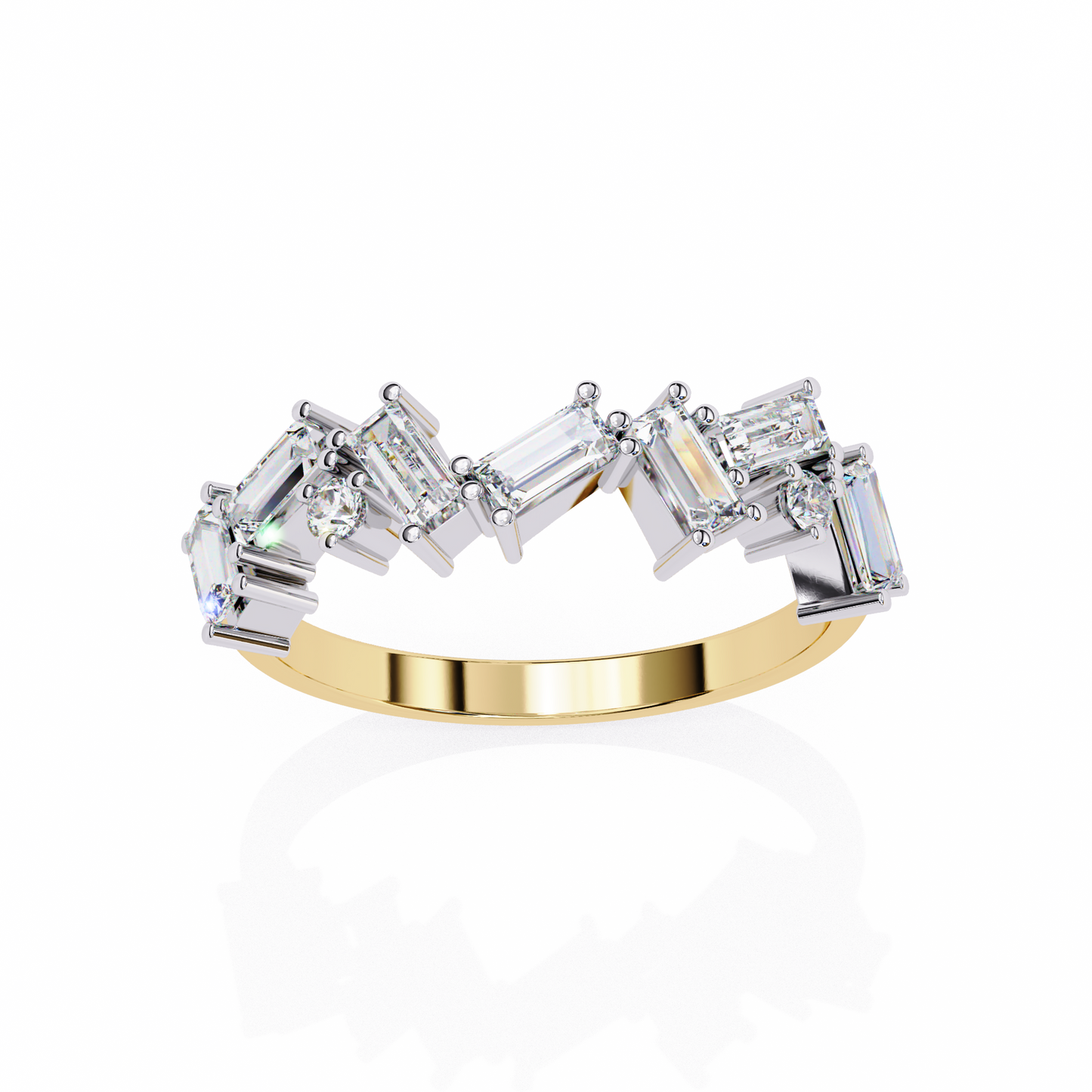 Zigzag Baguette Diamond Statement Ring