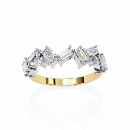 Zigzag Baguette Diamond Statement Ring