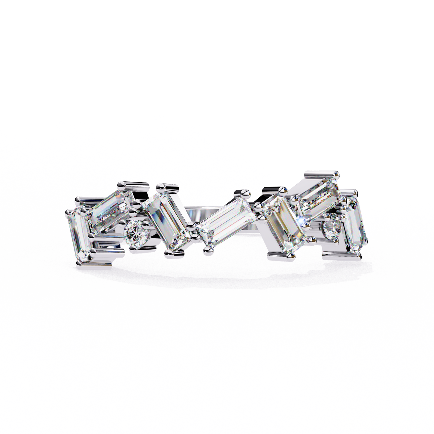 Zigzag Baguette Diamond Statement Ring