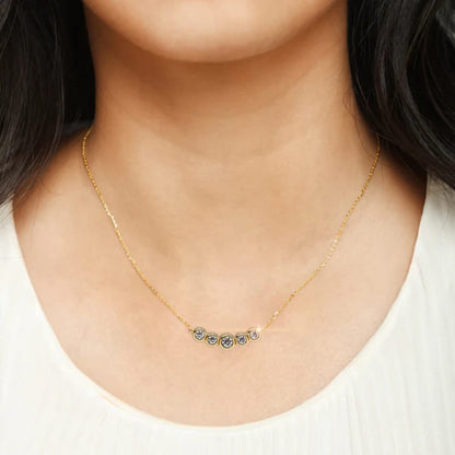 Aurora Bezel Set Diamond Bar Pendant