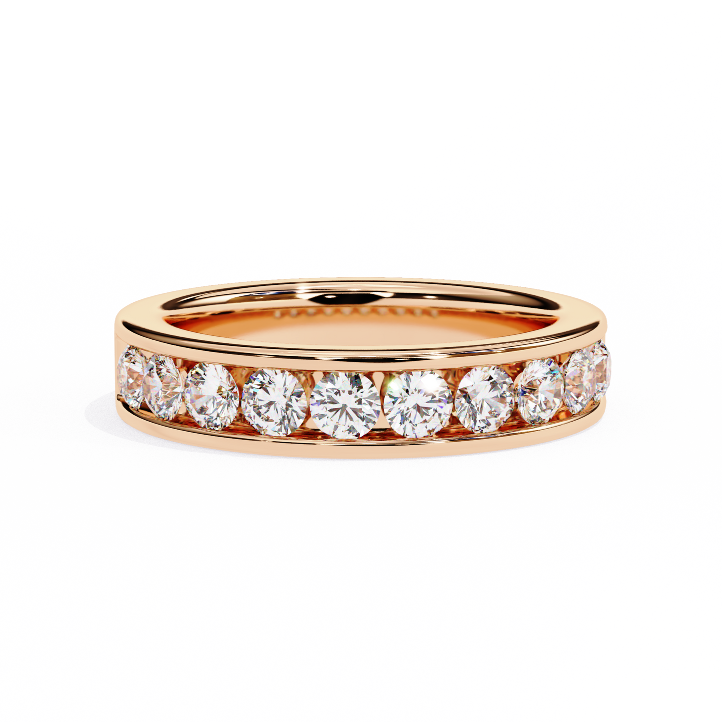 Channel Set Diamond Band Ring