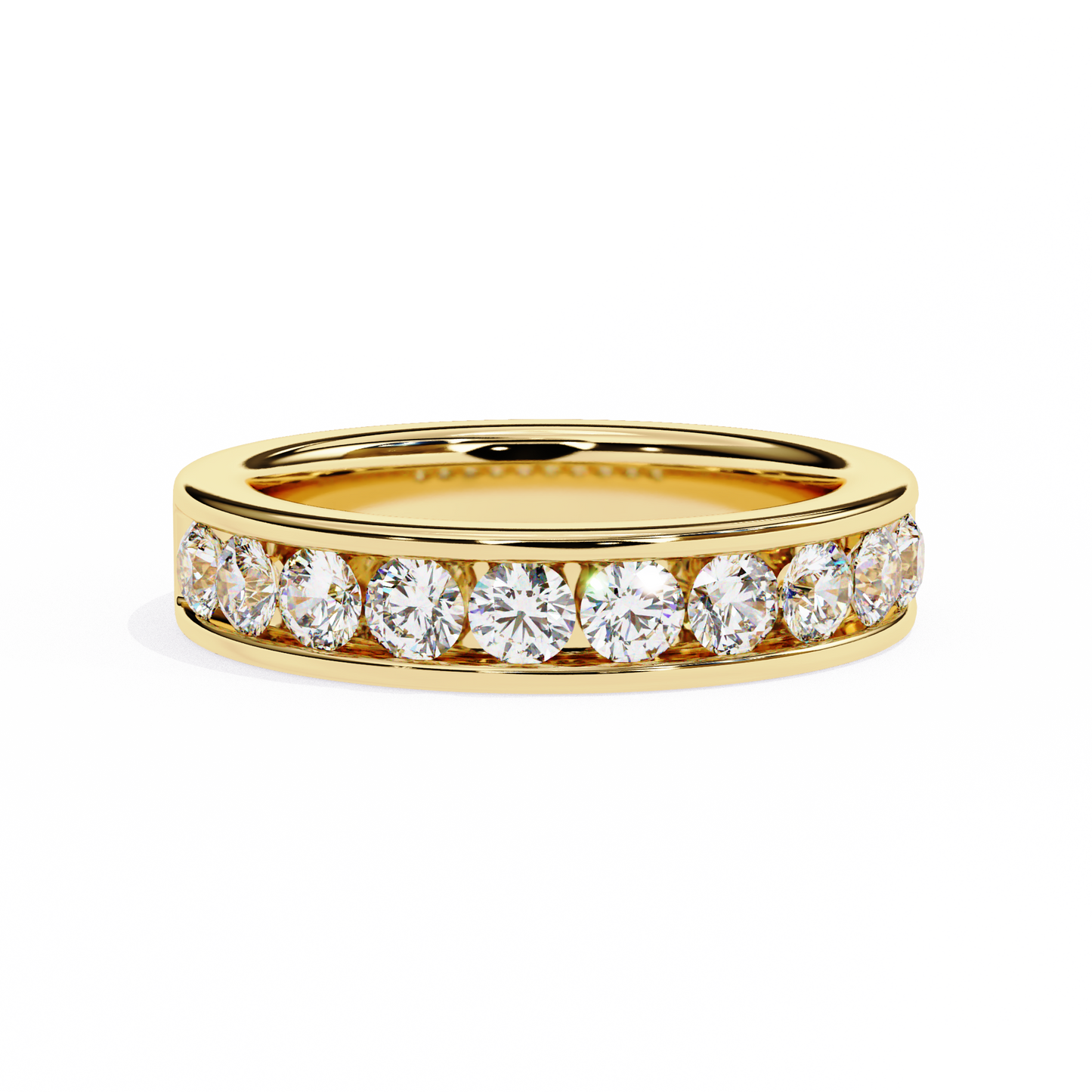 Channel Set Diamond Band Ring
