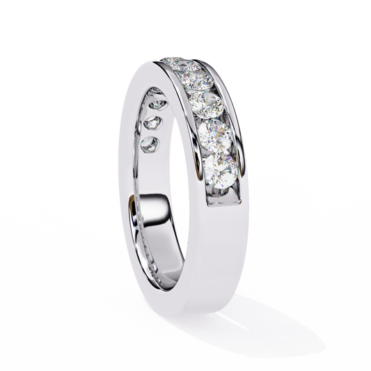 Channel Set Diamond Band Ring