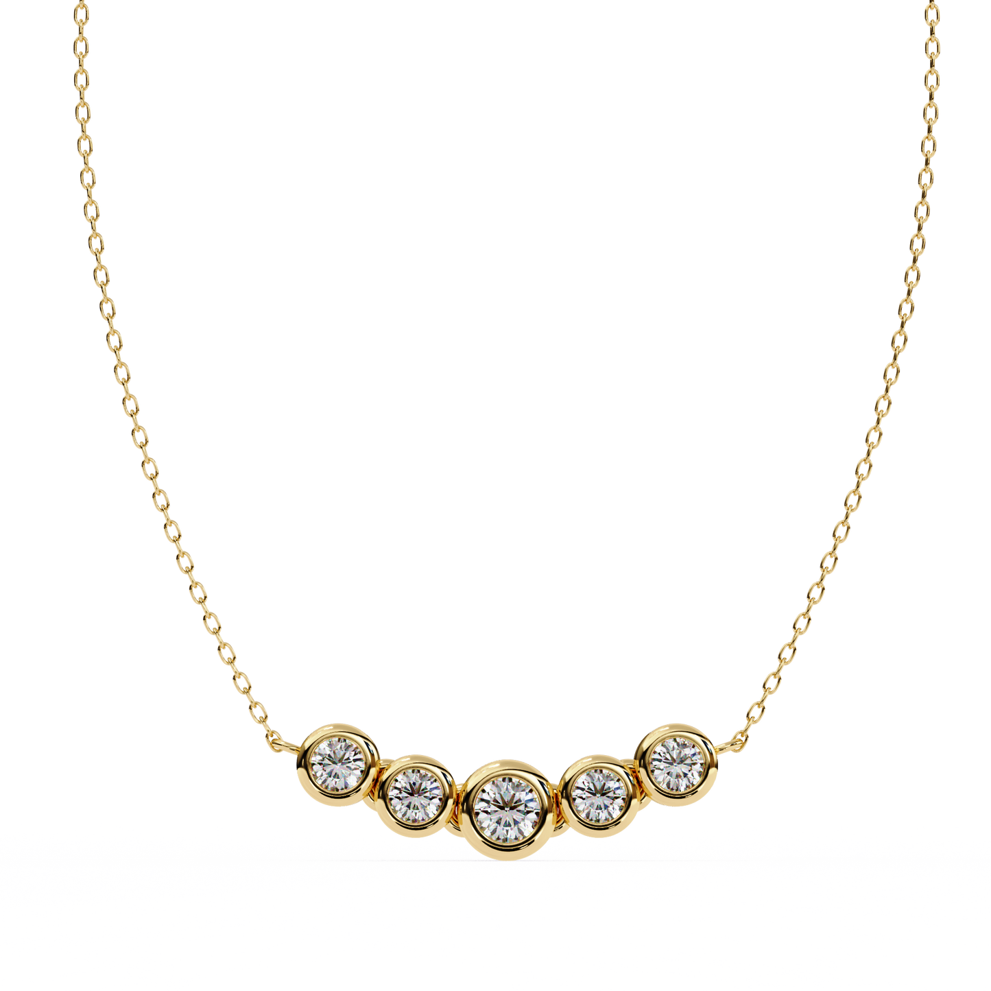 Aurora Bezel Set Diamond Bar Pendant
