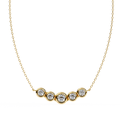 Aurora Bezel Set Diamond Bar Pendant
