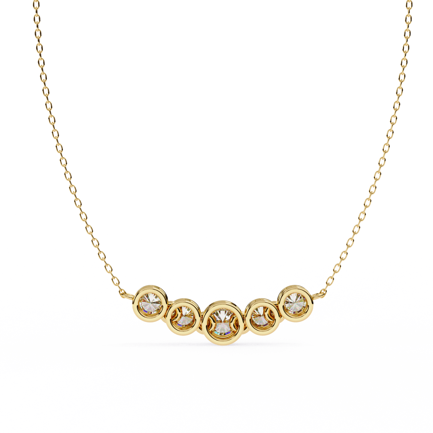 Aurora Bezel Set Diamond Bar Pendant