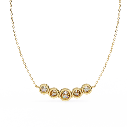 Aurora Bezel Set Diamond Bar Pendant
