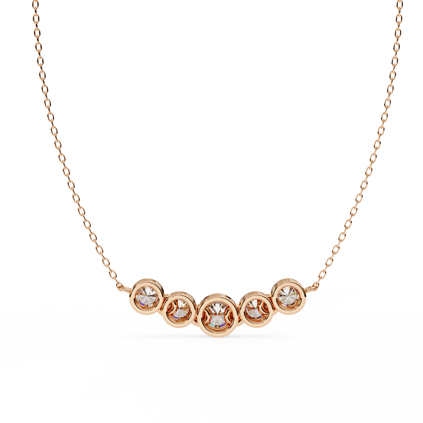 Aurora Bezel Set Diamond Bar Pendant