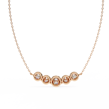 Aurora Bezel Set Diamond Bar Pendant