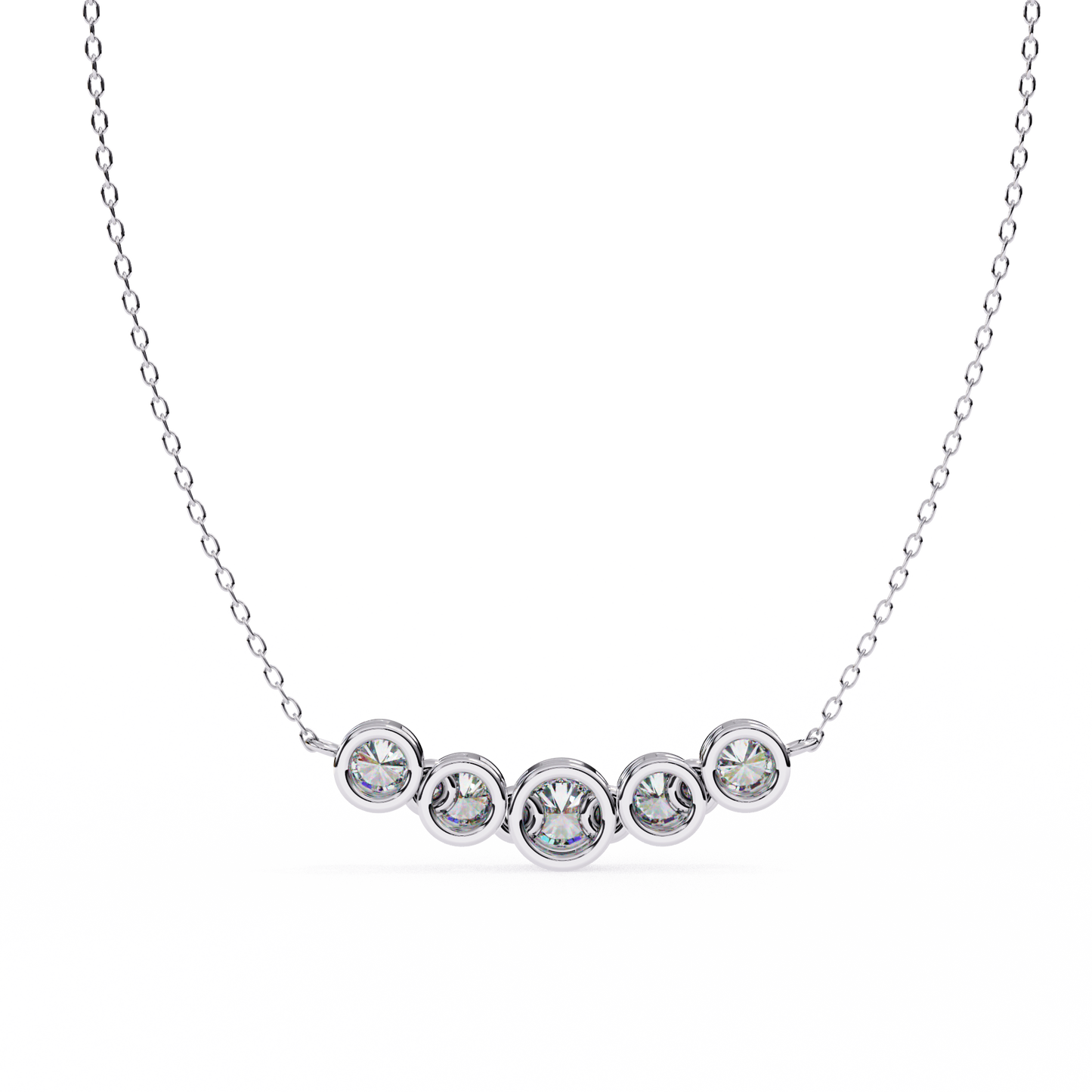 Aurora Bezel Set Diamond Bar Pendant