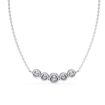 Aurora Bezel Set Diamond Bar Pendant