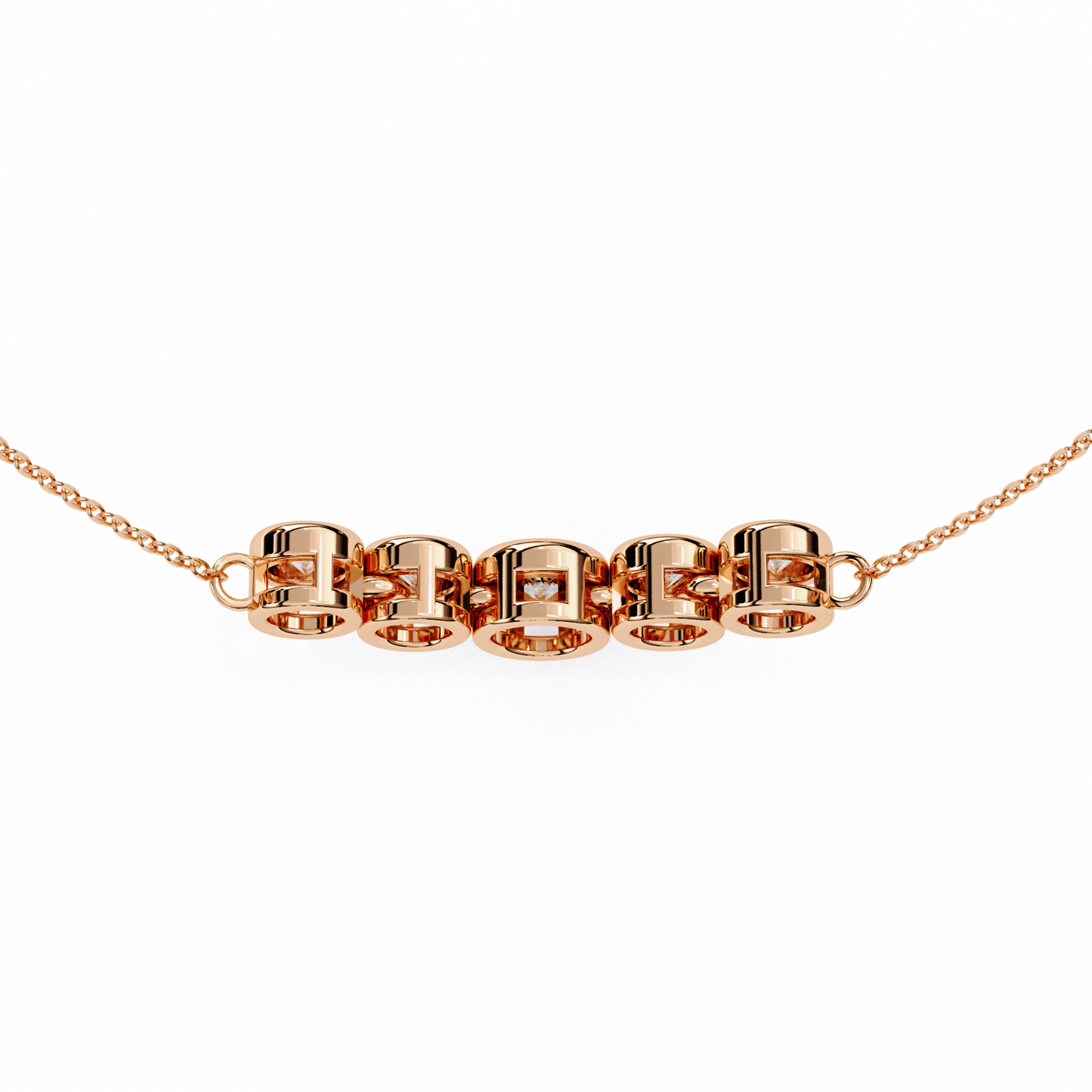 Aurora Bezel Set Diamond Bar Pendant
