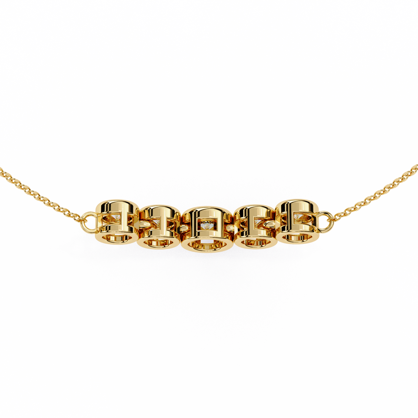 Aurora Bezel Set Diamond Bar Pendant