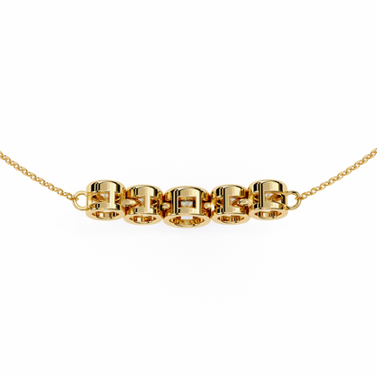 Aurora Bezel Set Diamond Bar Pendant