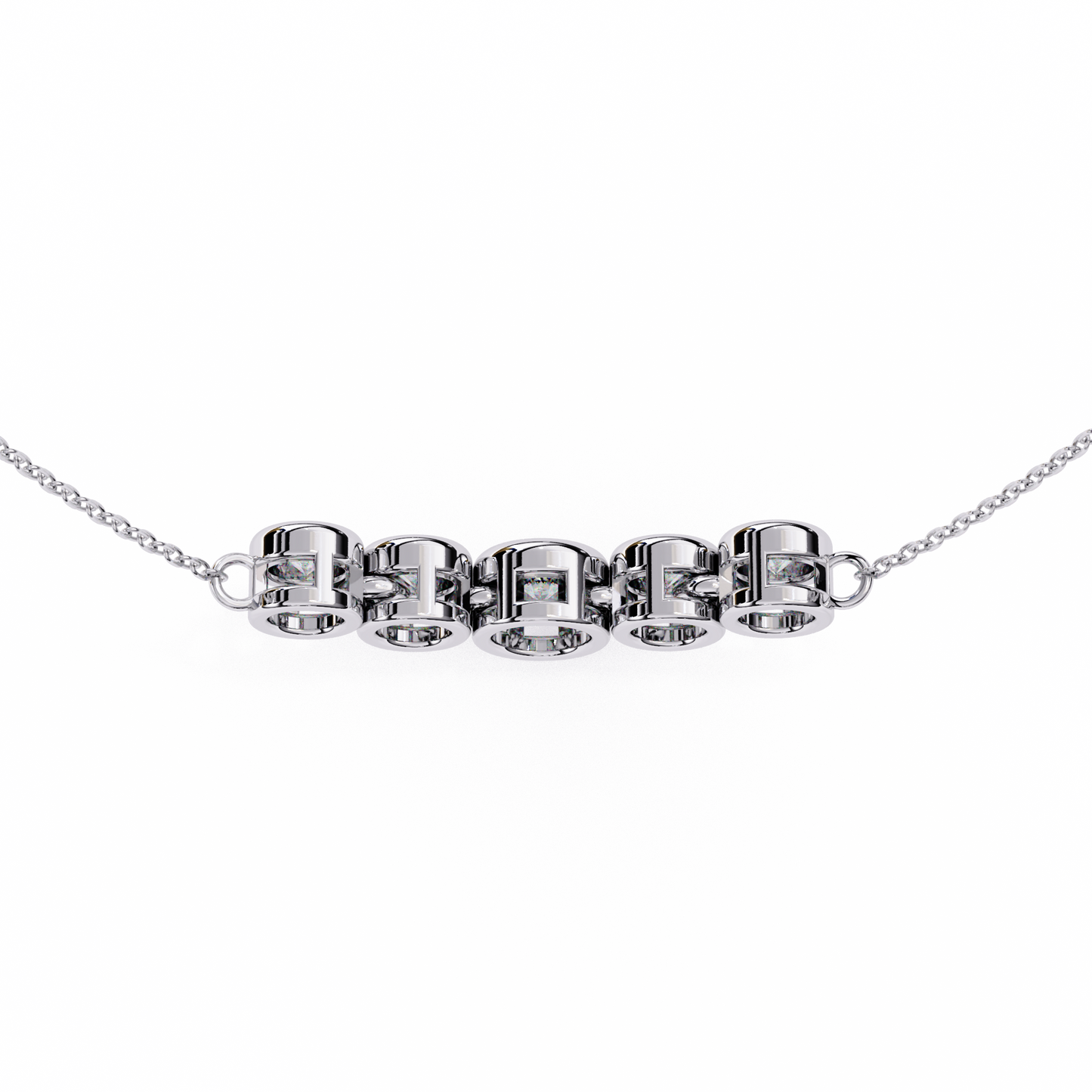 Aurora Bezel Set Diamond Bar Pendant